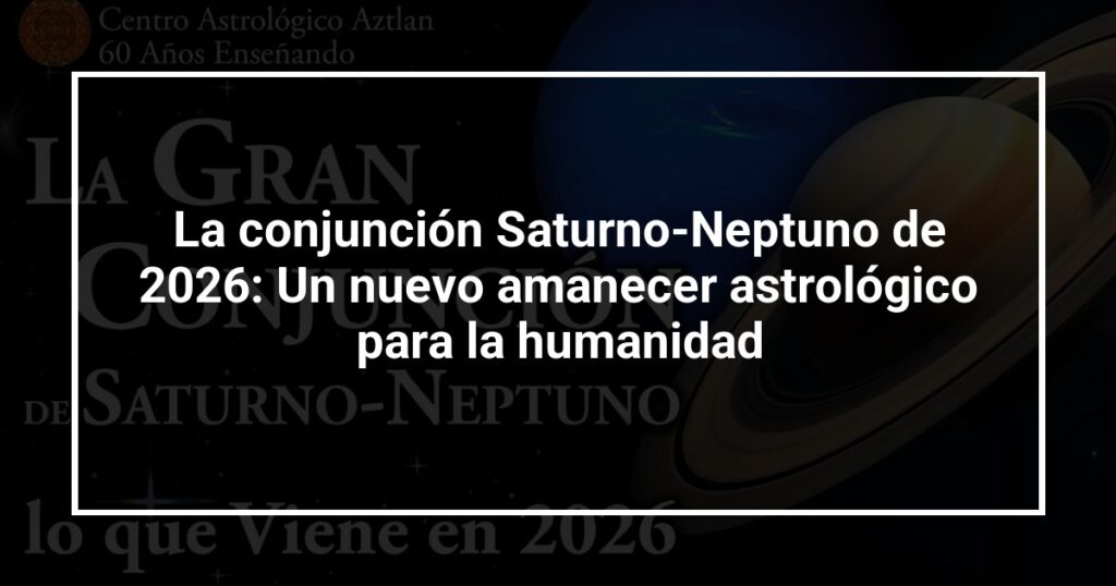 La conjunción Saturno-Neptuno de 2026: Un nuevo amanecer astrológico para la humanidad